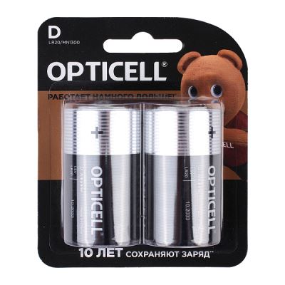 Батарейки Opticell Basic D/LR20 2шт (Где лучшая цена?)