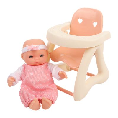 Пупс Lanson Toys со стульчиком для кормления в розовом наряде (Где лучшая цена?)