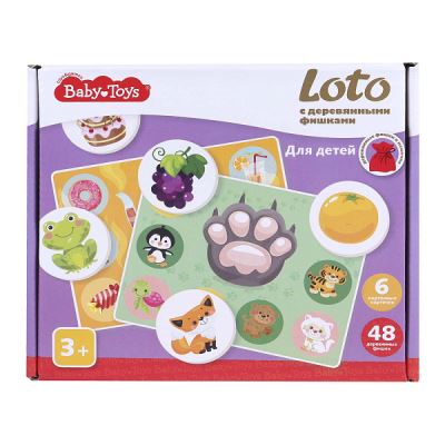Лото Baby toys c деревянными фишками 48фишек (Где лучшая цена?)