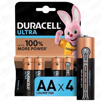 Батарейки Duracell Ultra размера AA 4 шт (Где лучшая цена?)