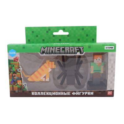 Набор фигурок Minecraft Алекс Кот и Паук коллекционные с 3лет (Где лучшая цена?)